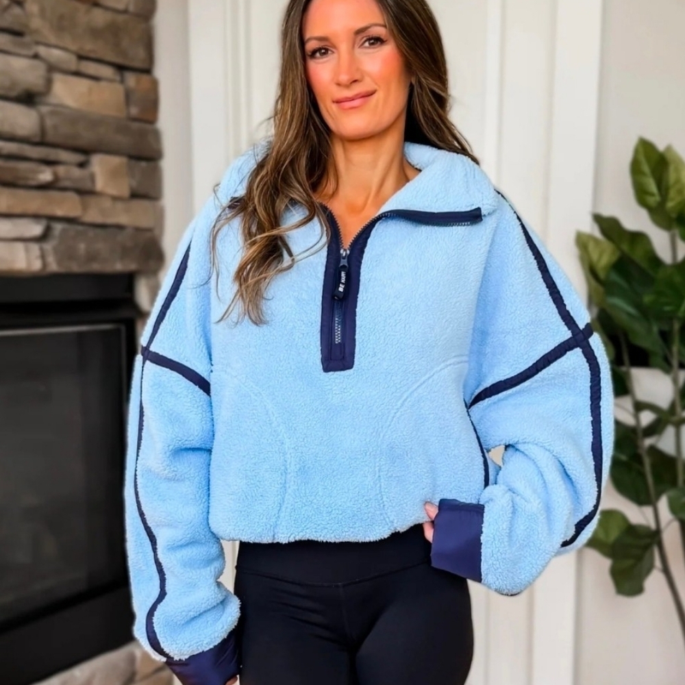 Free People Women's Mountain High Shine Half Zip Fleece Sz. XSmall